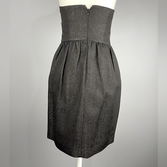 MILLY of New York Black Strapless Dress Size 2 shimmering with metallic thread - Picture 8 of 8